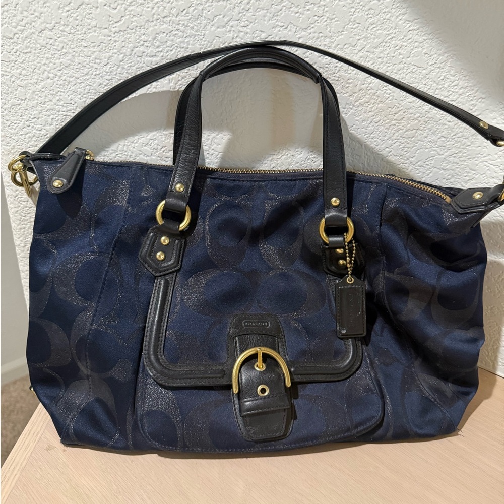 Coach Black and Navy Shoulder Bag